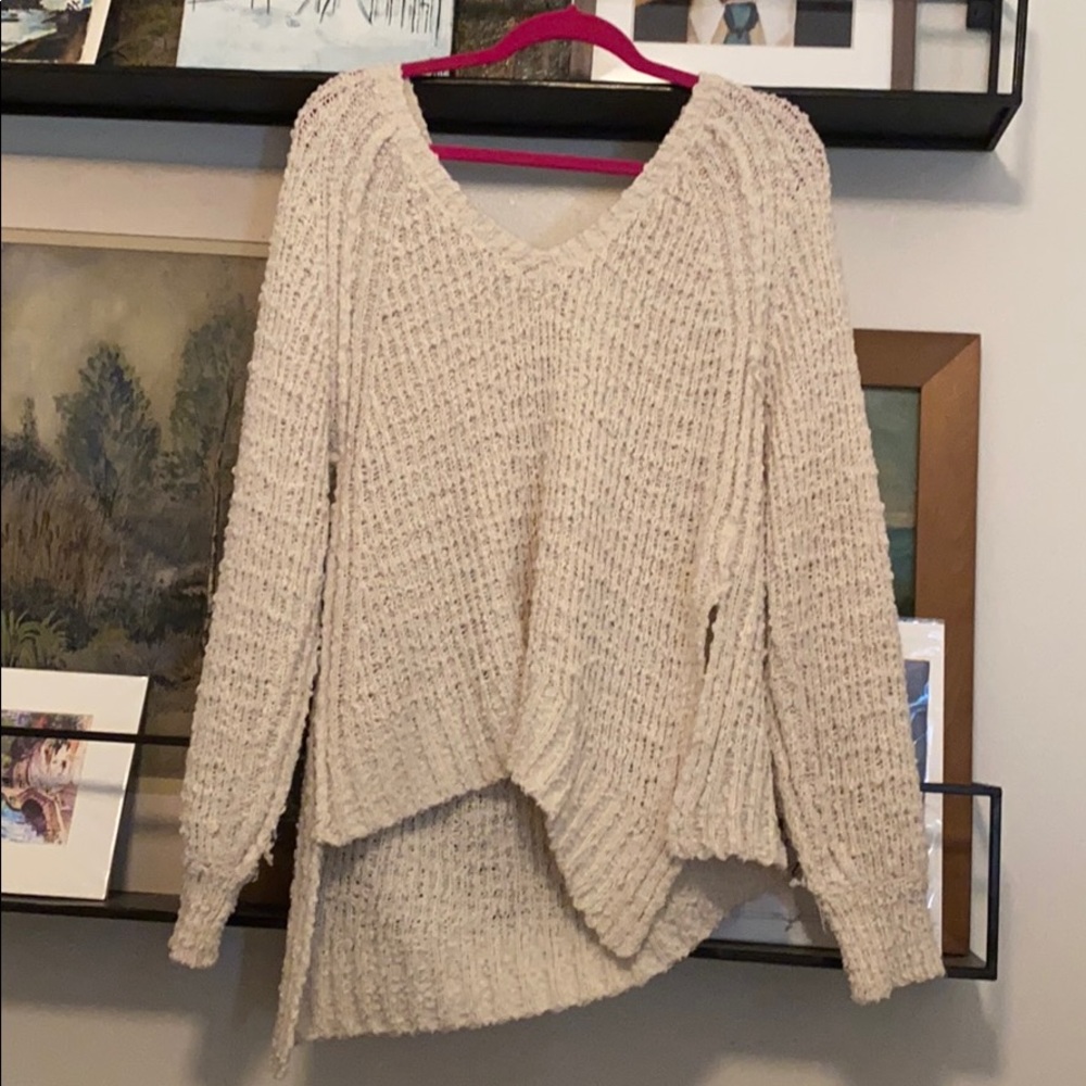 Cream Asymmetrical Sweater